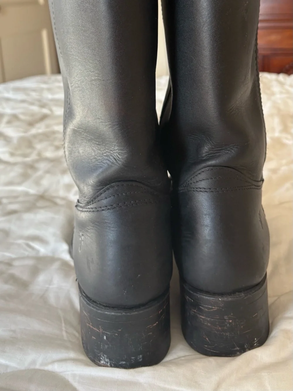 Frye black leather Campus boots - Picture 5 of 7
